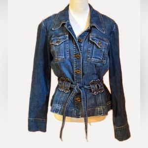 I.N.C belted denim jacket large